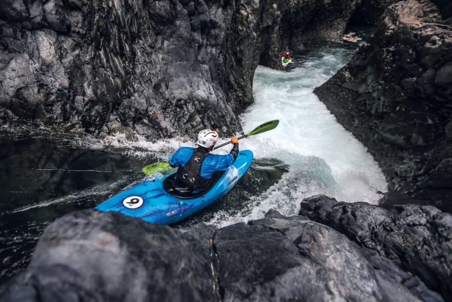 Vstupní skok na řece Claro, úsek Siete Tazas (Sedm šálků)