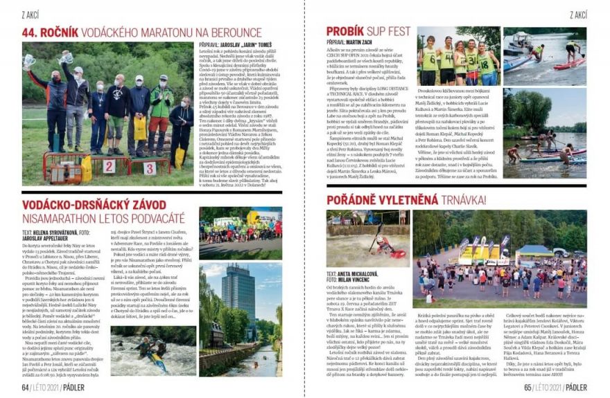 Reportáže z vodáckých akcí