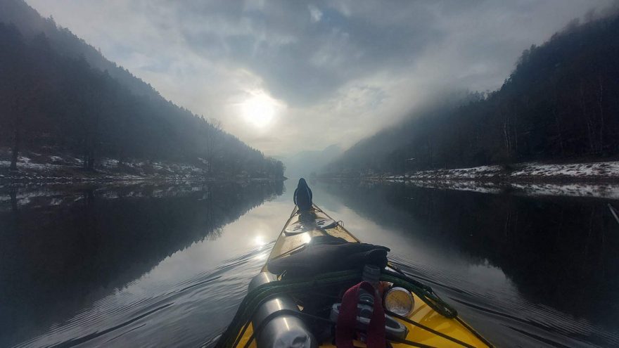 Kousek před Hřenskem a do cíle už zbývá pár záběrů.
