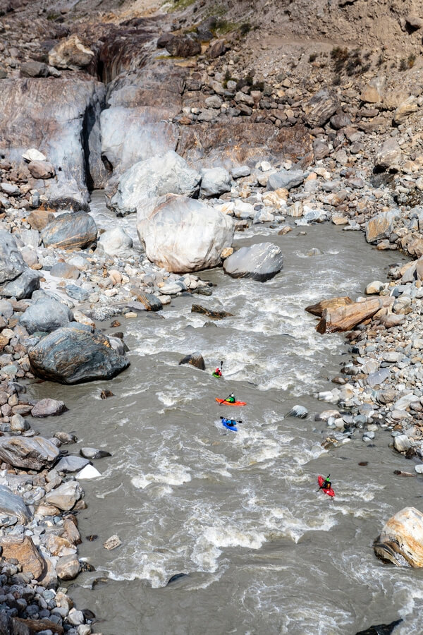 Příjezd k soutěsce "Crack" na řece Braldu.