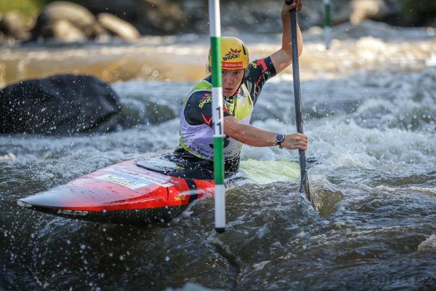 Tereza Fišerová při závodě C1.