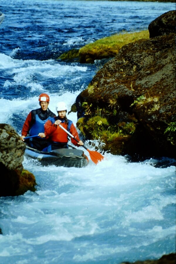 Ytri-Rangá. Úzký vjezd do soutěsky při naší výpravě v roce 2004.