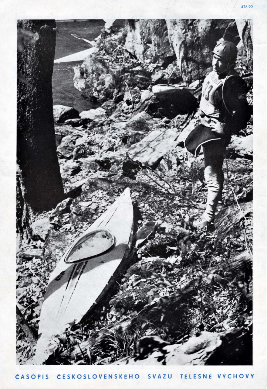 1986. Zadní strana časopisu Vodní sporty. Spálovské traťě.