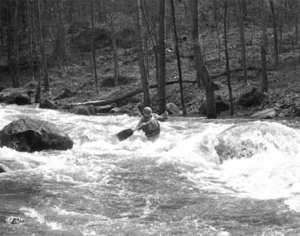 Slavná peřej Martin na Doubravě v roce 1987.
