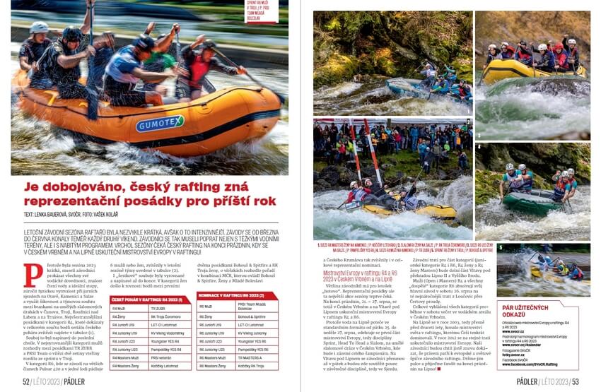 Zhodnocení raftařské sezony 2023.