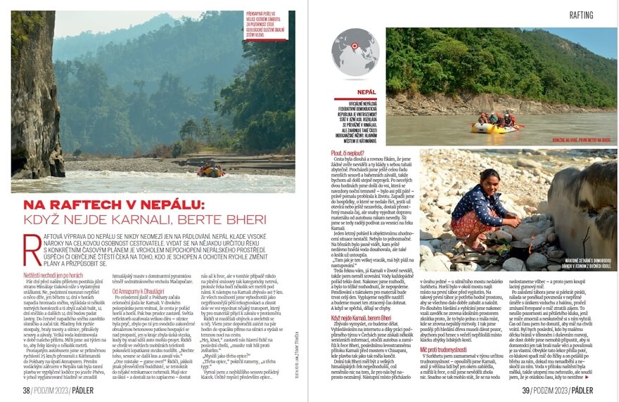 Rafting na řece Bheri v Nepálu. Jan Šťovíček.