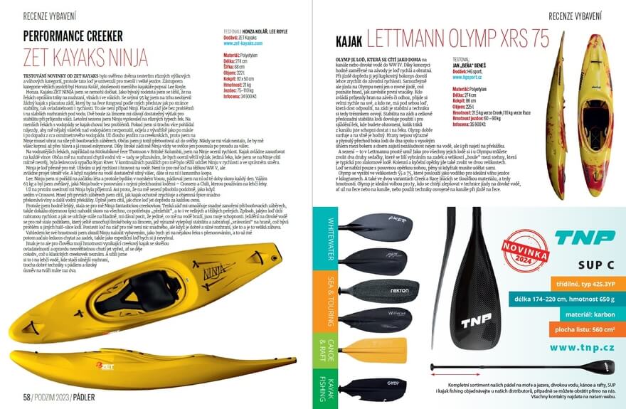 Recenze vodáckého vybavení.