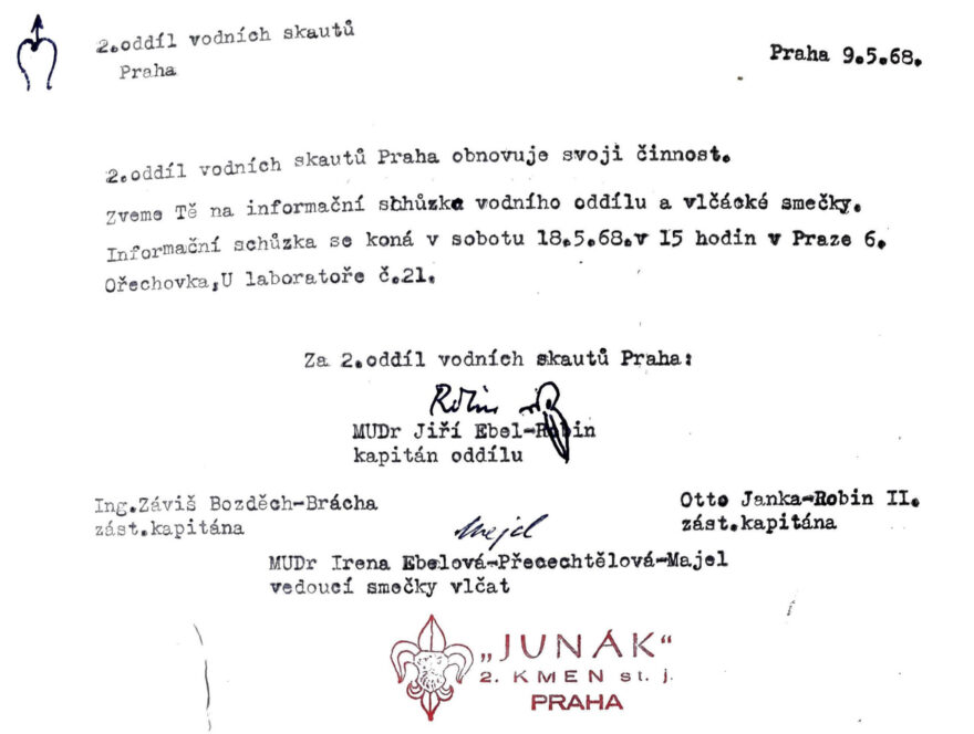 Obnova oddílu v roce 1968.
