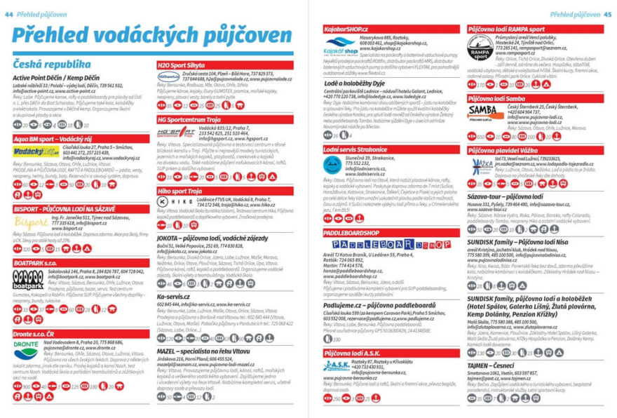 Přehled ověřených vodáckých půjčoven.