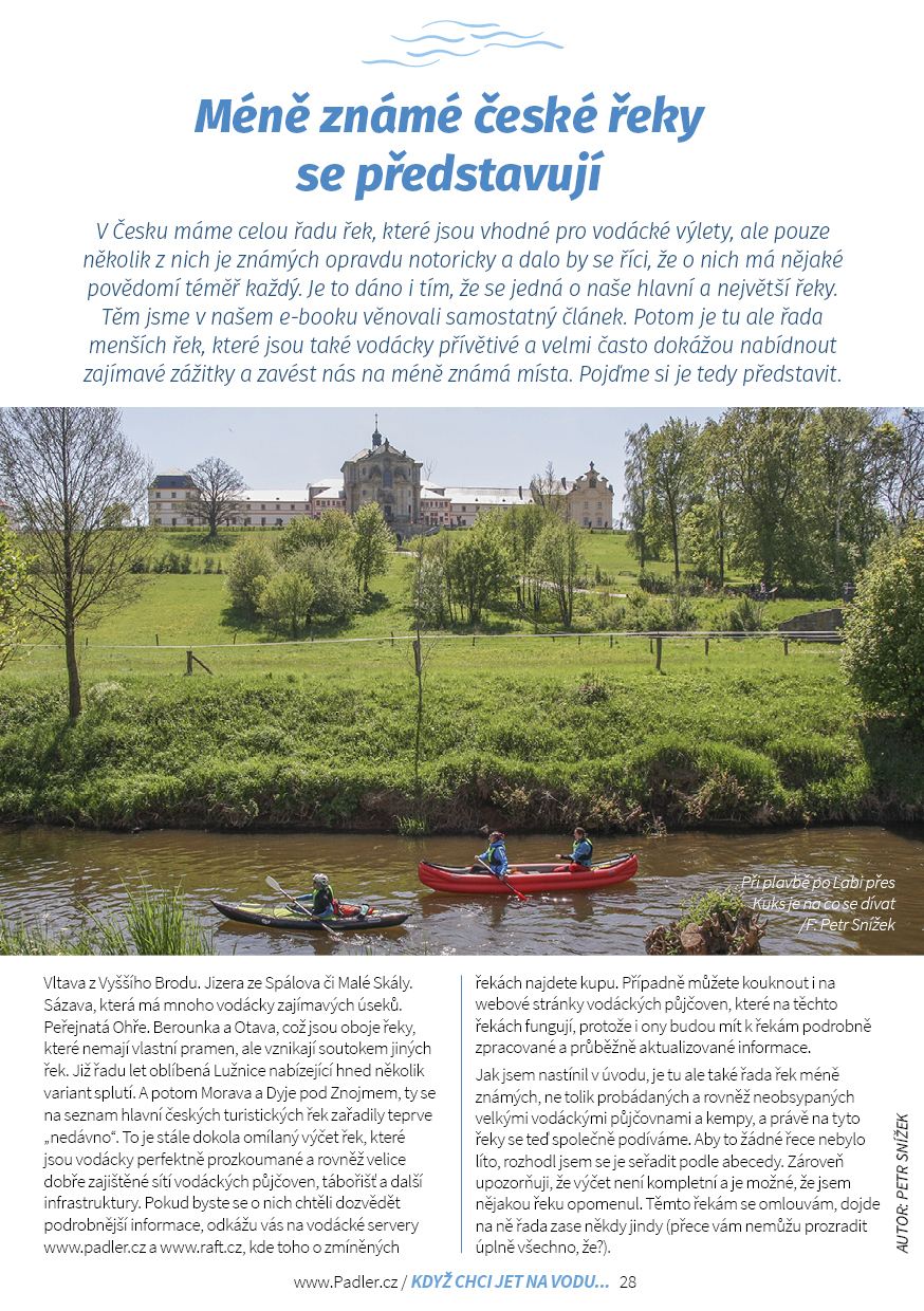 Doporučení na zajímavé turistické řeky.