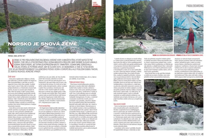 Paddleboarding v Norsku.