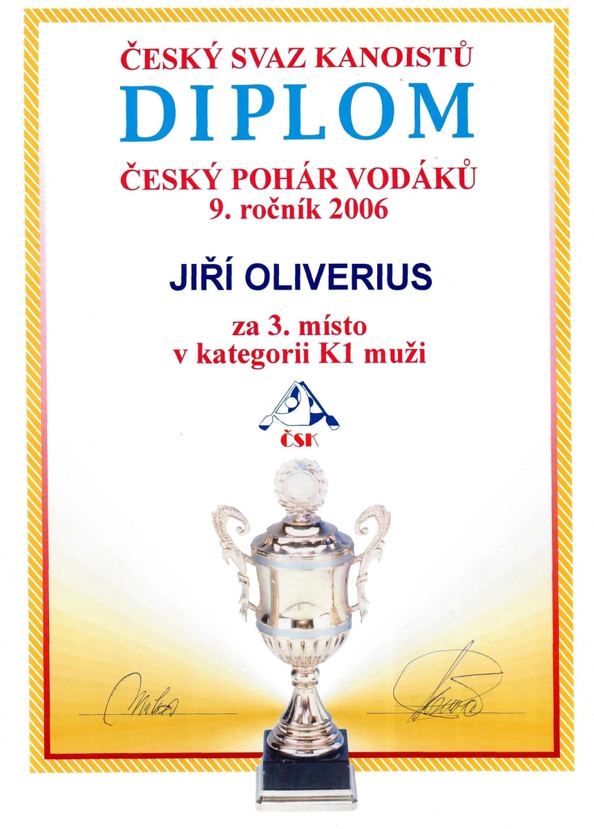 V roce 2006 skončil Jirka na 3. místě v celkovém hodnocení ČPV.