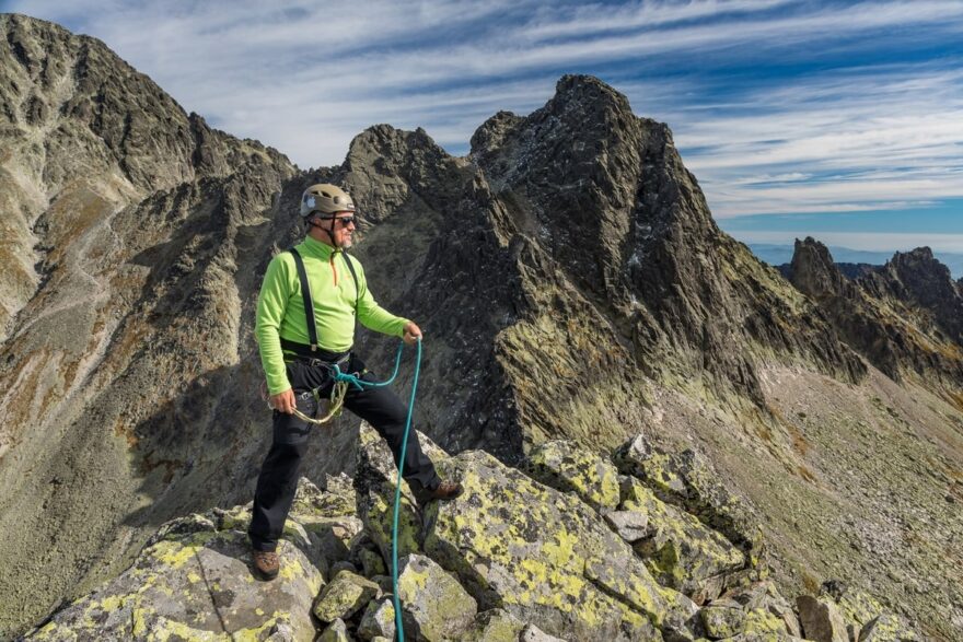 Výstup na Ostrý štít ve Vysokých Tatrách.