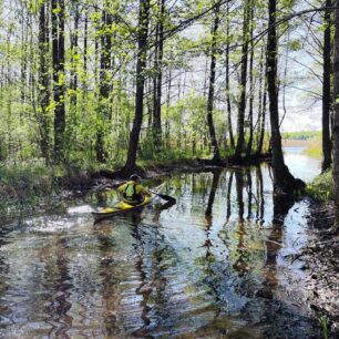 První záběry na řece Czarna Hańcza.