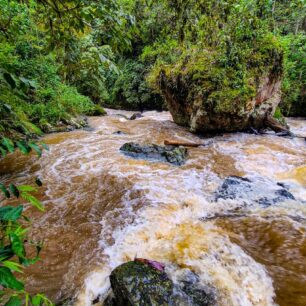 Rozvodněný kaňon řeky Dyntchia.