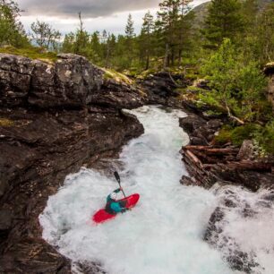 Úsek těsně pod přenáškou.