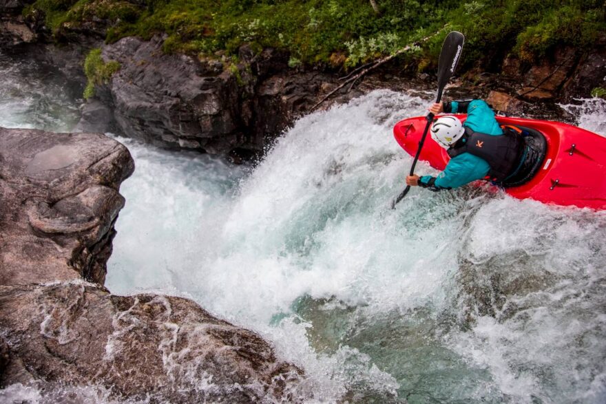 Závěrečný skok, kde je dobré posoudit vodní stav.