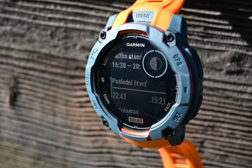 Fáze měsíce byla pro mě u modelu GARMIN INSTINCT 3 SOLAR novinka.