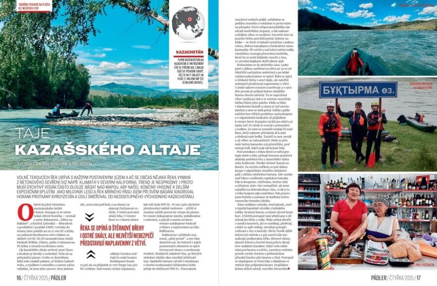 Řeka Bukhtarma ve východním Kazachstánu.