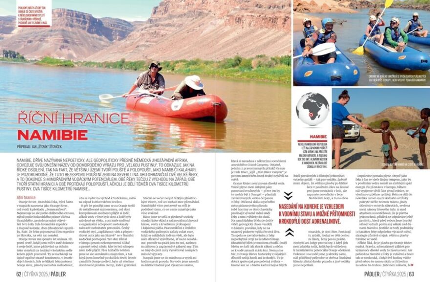 Řeky Kunene a Oranje v Namibii.