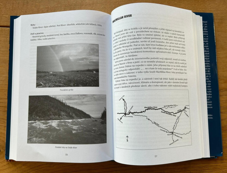 Část knihy o řekách obsahuje obecné praktické informace, autorovy osobní zážitky i fotografie.