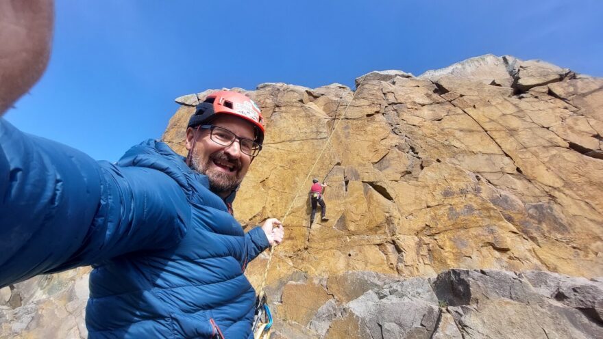 Lezení na bornholmské žule v lomu Vang.