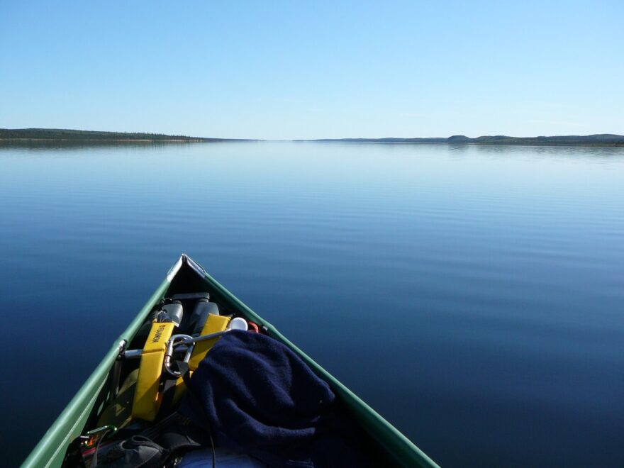 Začátek cesty proti proudu řeky Snare.