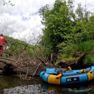 Tady bylo třeba přejít po kmeni i se vším vybavením a zase se nalodit.