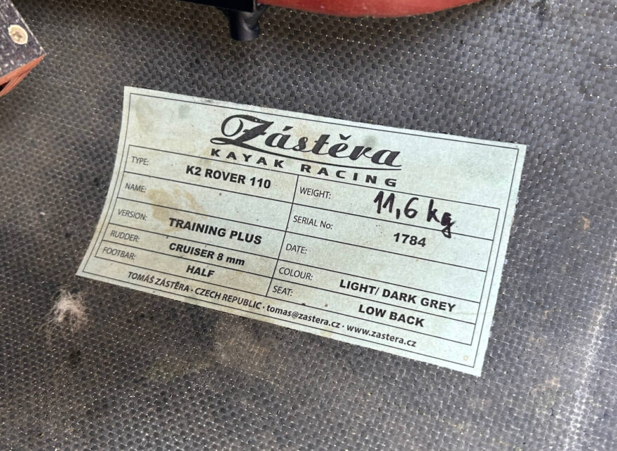 Rodný list testovaného kajaku :-)