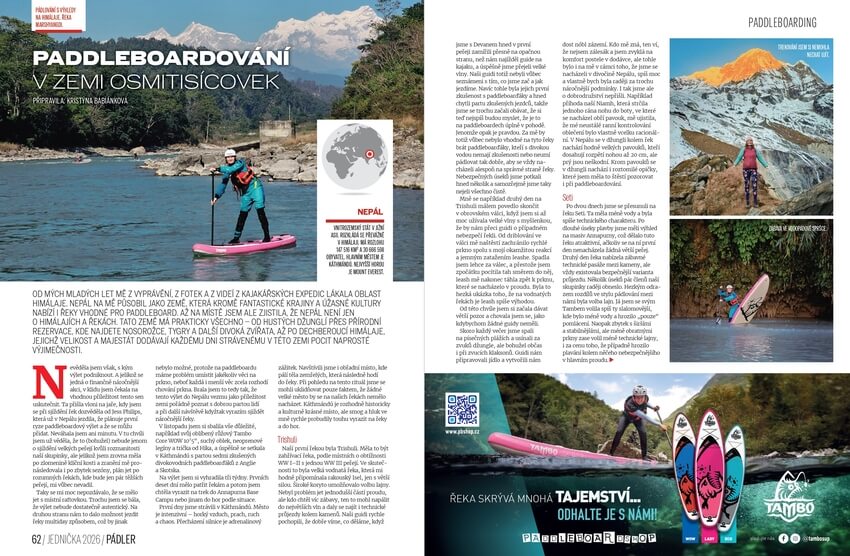 Paddleboarding na řekách Nepálu.