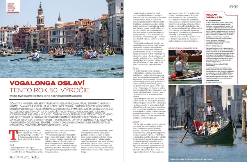 50. výročí akce slavnosti Vogalonga v Benátkách.