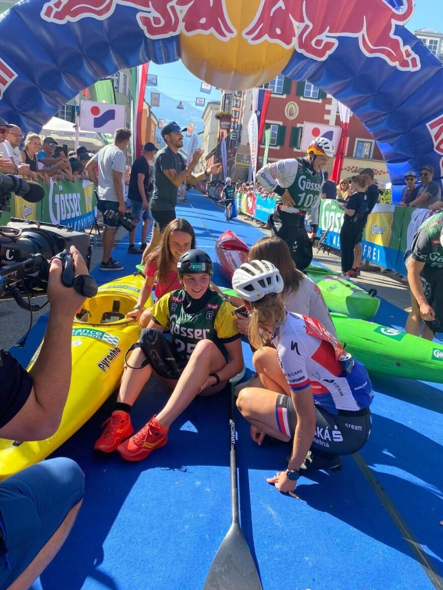 V cíli závodu RedBull Dolomitenamnn 2023.