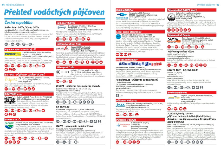 Velký přehled ověřených vodáckých půjčoven.