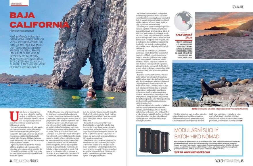 S mořskými kajaky v Baja California.
