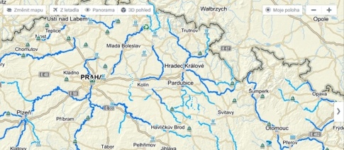 Mapy.cz – nové funkce ve vodácké mapě
