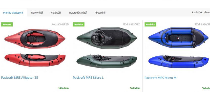 Packrafty značky MRS dorazily do Česka