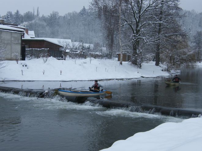 Plavba zimní krajinou