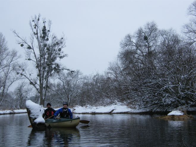 Plavba zimní krajinou