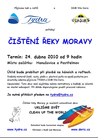 Čištění řeky Moravy