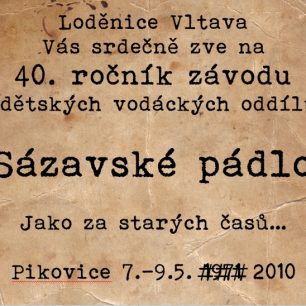 Sázavské pádlo 2010 – 40. ročník