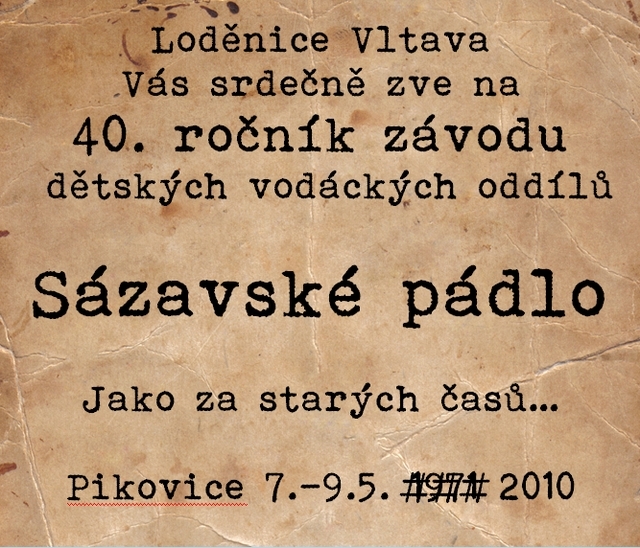 Sázavské pádlo 2010 – 40. ročník