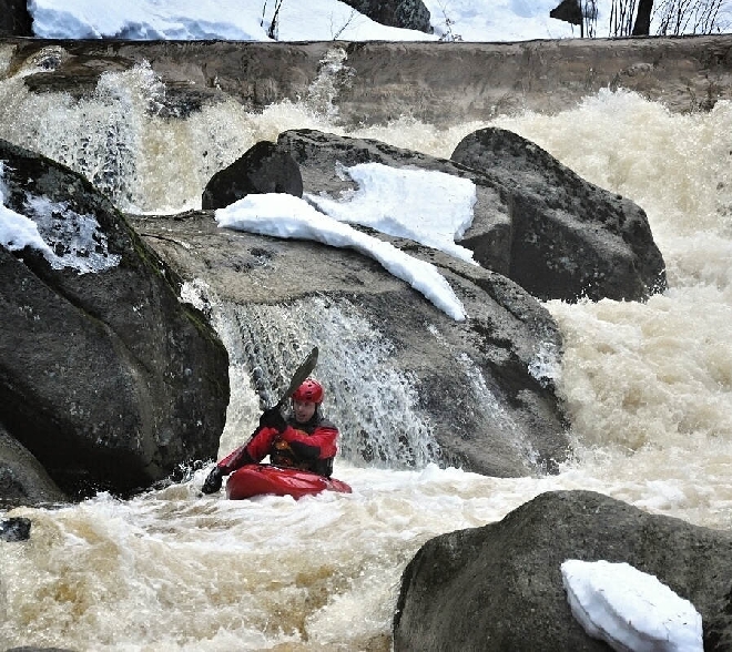 Lednová sobota s kajakem na horách
