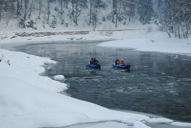 Zimný splav Dunajca