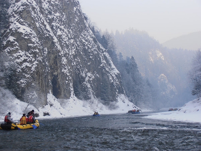 Zimný splav Dunajca