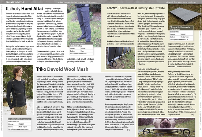 První číslo tištěného magazínu Svět outdooru