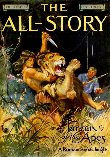 TARZAN. Hrdina z pralesa na obálce knihy E. R. Burroughse z roku 1923 Repro: Wikipedie (free licence)