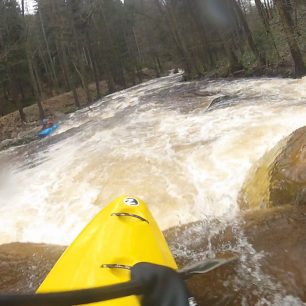 Jeden z několika stupňů na spodní Rolavě