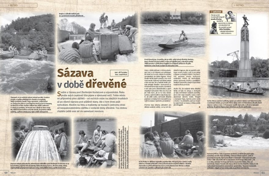 Sázava na dřevěné pramici (RETRO)