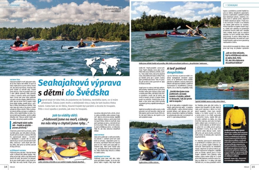 S dětmi ve Švédsku na seakajaku