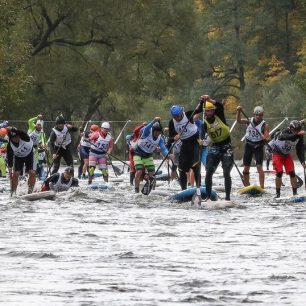 Hromadný start na Krumlovském maratonu